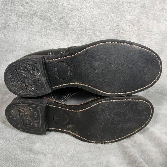 Red Wing 8126 Boots Brogue Ranger Mens 7 D Black Leather Wingtip USA Made 8126 - Picture 4 of 9